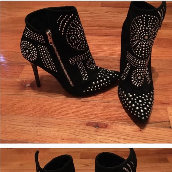 Shoes - Embellished black booties worn once Shoes - Embellished black booties worn once